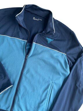 Under Armour Project Rock Mens full zip Blue Track Jacket XL